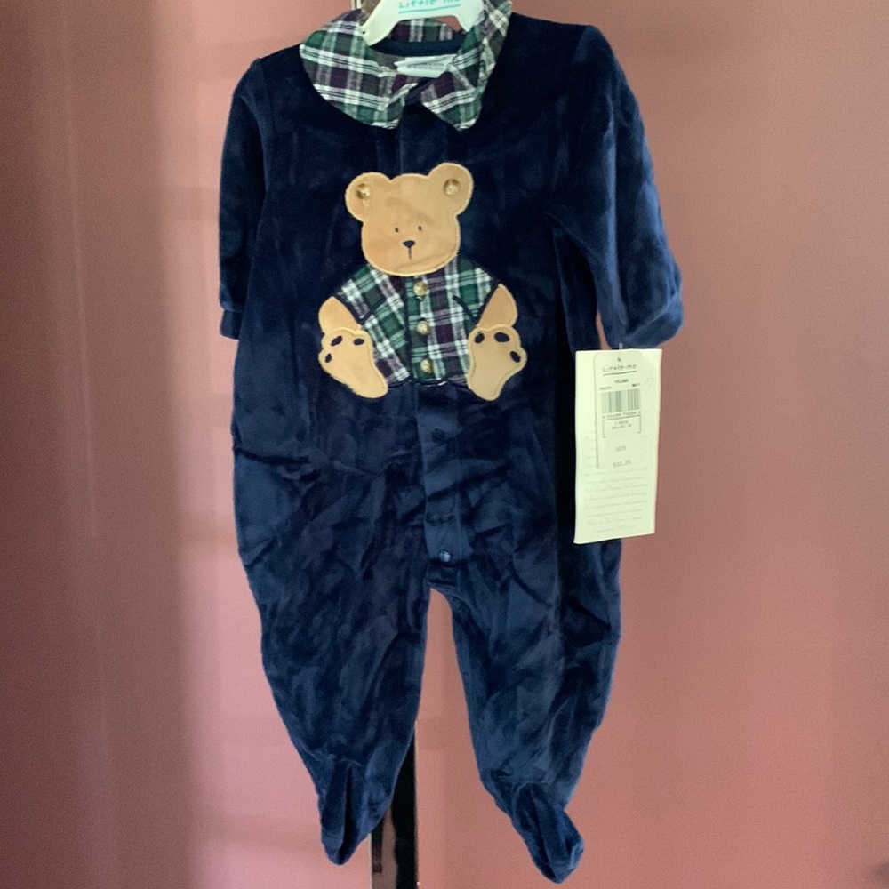 🌺 NWT Little Me 1pc Velour Sz 6 months